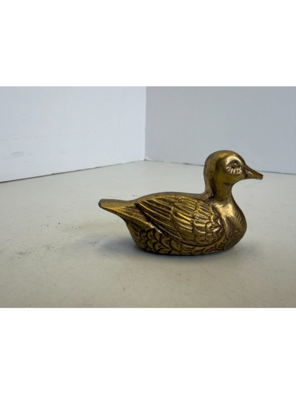 Brass Duck Paperweight 3 1/2" Statue Art Display - Picture 5 of 9